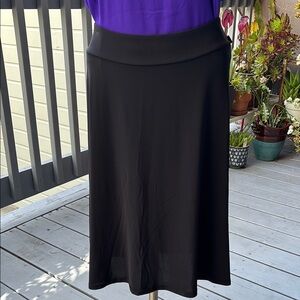 Black and Purple Midi Skirt for Work